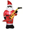 Outsunny Aufblasbarer Weihnachtsmann 215 cm mit E-Gitarre LED Weihnach...