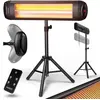 MONZANA® Infrarot Heizstrahler 2500W mit Teleskopständer Schwarz