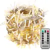 MONZANA® LED Lichterkette 600 LED 60m Warmweiß transparentes Kabel