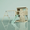 OutdoorToys Spielturm Nils aus Holz in Grün Mintgrün, mit Trapezstange