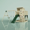 PolarPlay OutdoorToys Spielturm Björn aus Holz in Grün Dunkelgrün, mit...