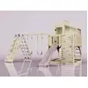OutdoorToys Spielturm Finn aus Holz in Rosa Kinderschaukel
