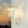 Licht-Erlebnisse Outdoor Wandlampe "Paris" mit Bewegungsmelder Weiß-Go...
