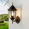 Licht-Erlebnisse Wandleuchte außen Terrasse Haus IP44 Kupfer E27 Glas ...