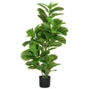 HOMCOM Künstliche Ficus-Pflanze, 110 cm hoch mit 90 Blättern & Topf, D...