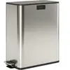 HOMCOM Küchenmülleimer 2 x 28L Edelstahl-Tretmülleimer mit Soft-Close-...
