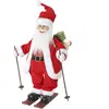 HOMCOM Ski-Weihnachtsmann 120 cm Stehende Singende Weihnachtsdekoratio...