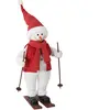 HOMCOM Skifahrer-Weihnachtsmann 65 cm Stehende Singende Weihnachtsdeko...