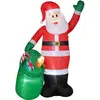 Outsunny Aufblasbarer Weihnachtsmann, 275 cm, mit Sack und Bär, Weihna...