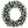HOMCOM Weihnachtskranz 60 cm Beleuchtet Türkranz mit 50 LEDs Zapfen Ku...