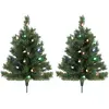 HOMCOM Weihnachtsbaum 60 cm, 2er-Set, mit 60 bunten LED-Lichtern, 130 ...