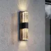 Lucande LED-Außenwandlampe Velune, anthrazit/klar, 46cm, CCT