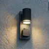 Lindby Außenwandlampe Enerio, schwarz, Steckdose, GU10, IP44