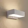 Lindby LED-Außenwandleuchte Fando, silber matt, Sensor, IP44