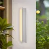 Lucande LED-Außenwandleuchte Melira, Länge 60 cm, hellgrau