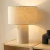Lindby Tischleuchte Elfie, Ø 35 cm, beige, Leinen, E27