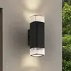 Lindby Außenwandlampe Halvar, schwarz, 24 cm, 2 x GU10, IP65