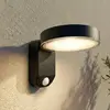 Prios LED-Solar-Wandleuchte Tarlson, rund, anthrazit, Sensor