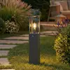 Lindby Wegeleuchte Peldar, anthrazit/klar, 80 cm, Sensor