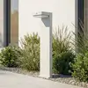 Lindby LED-Solar-Sockelleuchte Eleazar, weiß, Alu, Sensor