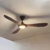 Lucande LED-Außendeckenventilator Winrod, Holz dunkel, dim.