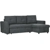 HOMCOM 3-Sitzer-Sofa mit Schlafunktion, Schlafsofa mit Chaiselongue, P...