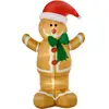HOMCOM Aufblasbare Weihnachtsdeko 1,83 m Lebkuchenmann mit Schleife, 3...