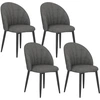 HOMCOM Esszimmerstühle 4er Set Küchenstuhl mit Samtoptik, Ergonomische...
