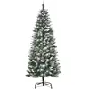 HOMCOM Künstlicher Weihnachtsbaum, 150 cm Christbaum mit Kunstschnee 4...