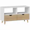 HOMCOM TV Schrank Lowboard mit 2 Ablage, Schublade, 99 cm lang Fernseh...
