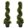 Outsunny 2er Set künstliche Zedernbaum groß 90 cm Kunstpflanze, Plasti...