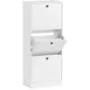 HOMCOM Schuhschrank mit 3 Klappen, Schuhkipper, Schuhregal mit Verstel...