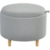 HOMCOM Sitzhocker Ottomane mit Stauraum Runder Polsterhocker mit Klapp...