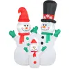 Outsunny Aufblasbar Schneemann Familie, 1,8 m Weihnachtsdeko mit LED-B...