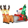 Outsunny 216 cm Aufblasbarer Weihnachtsmann auf Schlitten mit 2 Rentie...