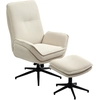 HOMCOM Relaxsessel mit Hocker 360°Drehbarer Fernsehsessel mit Liegefun...