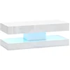 HOMCOM Couchtisch Wohnzimmertisch Hochglanz mit 12-Farbiger LED Beleuc...