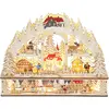 HOMCOM Weihnachtsdorf mit LED-Leuchtung, 45 cm Weihnachtsstadt mit Sch...