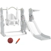 AIYAPLAY Rutsche 4-in-1 Kinderrutsche mit Schaukel, Klettergerüst, Bas...