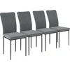 HOMCOM Esszimmerstühle 4er Set Küchenstuhl mit Rückenlehne, Samtoptik,...
