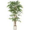 HOMCOM Künstlicher Banyanbaum 180 cm Kunstpflanze mit Massivholzstamm,...