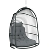 Outsunny Hängesessel Hängekorb mit Kissen Polyrattan Schaukel Outdoor ...