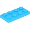 Lego® 100 Stück 3020 Platten Plates 2x4 Part Basic 100 Mittleres Azurb...