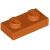 Lego® 50x 1x2 Platten 3023 - Plate Dunkles Orange - Dark Orange
