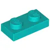 Lego® 50x 1x2 Platten 3023 - Plate Dunkles Türkies - Dark Turquoise