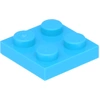 Lego® 2x2 Platten 3022 - 250 Stück Mittleres Azurblau