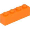 Lego® 50 Stück 3010 Stein Brick 1x4 Part Basic Steine 50 Orange
