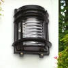 Licht-Erlebnisse Außenwandlampe Messing Glas H: 22 cm IP64 Schwarz E27...