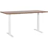 BELIANI Schreibtisch Braun & Weiß Melamin 180x80cm Elektrisch Höhenver...