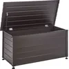 BELIANI Gartentruhe 330L Dunkelbraun Aluminium Wasserfest mit Schloss ...